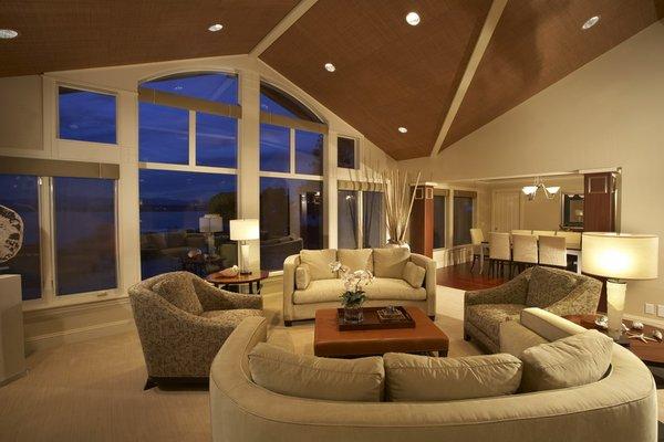 Living room remodel and interior design, Woodway, WA.