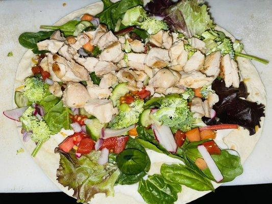 Chicken garden salad wrap