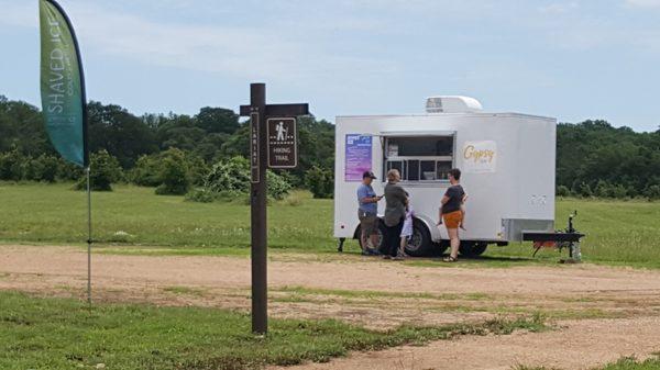 Beautiful sunny day serving up shaved ice at Garey Park in Georgetown, TX