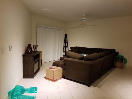 When I was first moving in (I have what may be the world's largest sectional sofa)