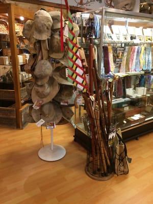 Walking sticks and hats