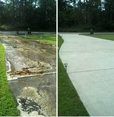 Concrete pressure washing