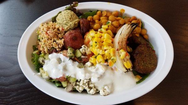 Falafel salad with all the fixings!