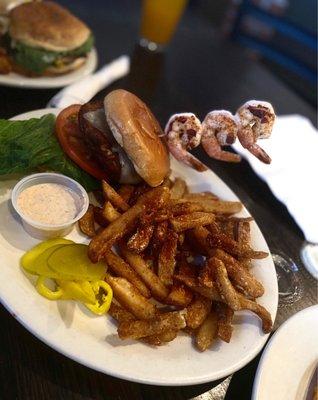 Crab Burger & Old Bay Fries