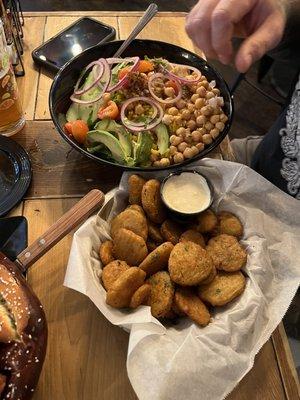 Pickle Fries and a bowl (forgot the name, but yummy!)