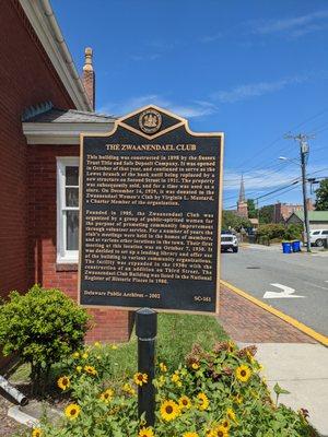 The Zwaanendael Club Historical Marker, Lewes