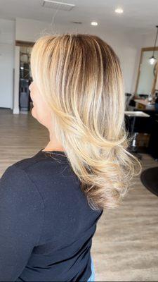 Balayage, money piece, tone, root bump/ cover gray