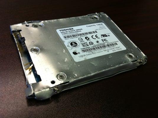 Here is a severely damaged solid state drive received in ACE Data Recovery lab. 100% of clients' data has been recovered.