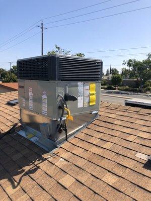 Roof top package unit with a new Roof curb