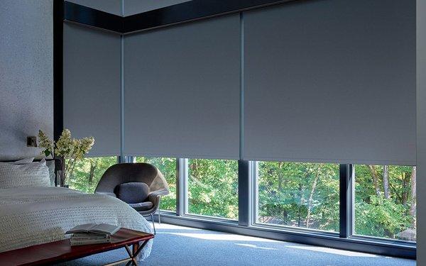 Add room darkening Roller shades to your bedrooms to ensure comfort any time of the day or night.