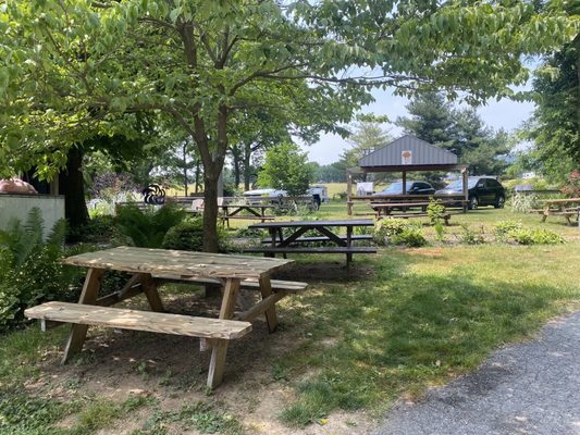 Outdoor seating in shade!