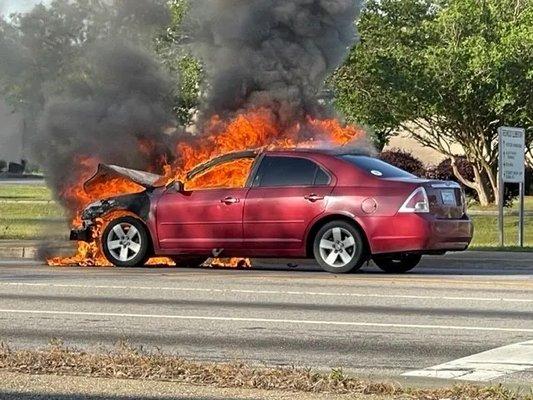 Car on fire