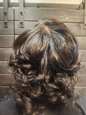 Wash and style with deep conditioning