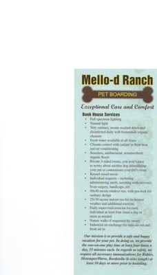 Mello-d Ranch Pet Boarding