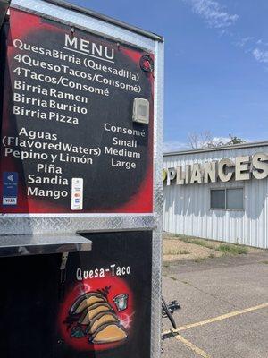 This is a traveling food truck, parked here every other Sunday by an Appliances store