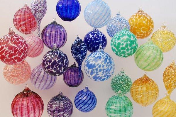 Handblown ornaments made in West Virginia