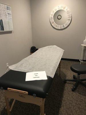 New Covid protocols - include cleaning and sanitizing the massage room between each patient and disposable table coverings!