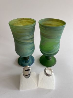 Hebron glass, bands and rings