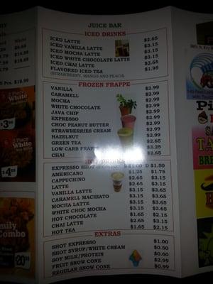 Juice bar options