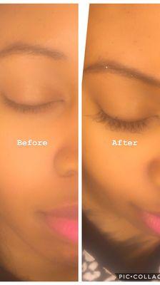 Individual natural eyelash extensions