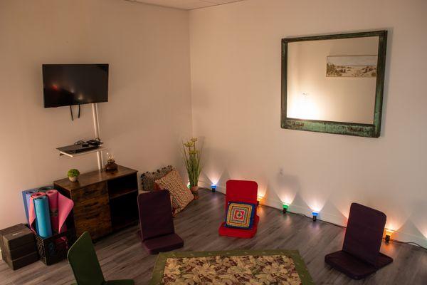 Relax in our yoga/ meditation room.