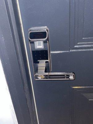 High Tech Security Handleset for a residential house lockout I worked on, with a European style cylinder