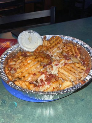 Loaded waffle fries