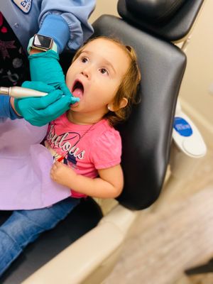 My 2 year old daughter getting her teeth cleaned a little over a year ago!