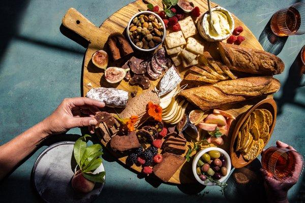 Chocolate Charcuterie on a cheese board