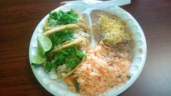 Chicken Taco Plate $5.50