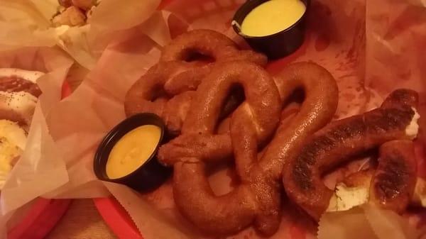 The pretzels were the same quality as the downtown location so they were yummy