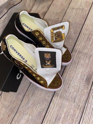 Blinged Grambling State University Chucks