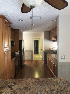 Before - Popcorn Removal and Cabinet Painting