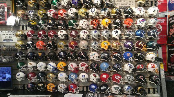 Minihelmets for a variety of NCAA schools as well as all 32 NFL teams!