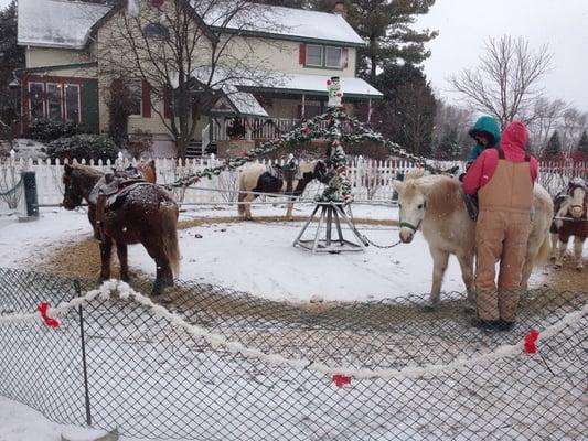 Pony rides for the kids. It's right next to Santa Claus is little house. Mrs. Claus is also there.