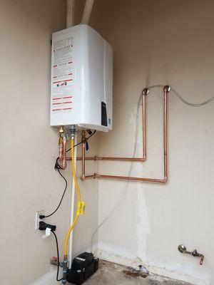 removed 50gal water heater and installed new navien tankless