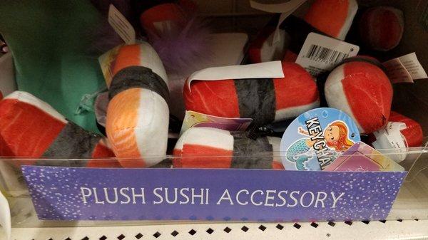 Sushi keychains, trust me it's inedible don't ask me how i know.