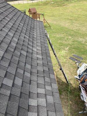 After getting area clean up for new shingles