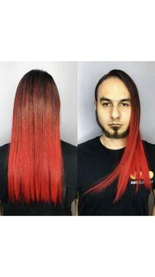 fire red ombre fantasy color.