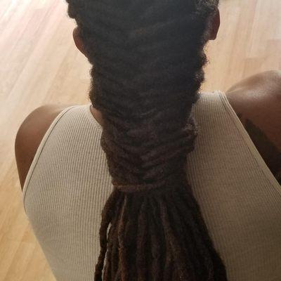 Fish braid on Locs