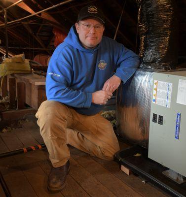 All Weather owner with an attic unit that we replaced for a local nonprofit organization.