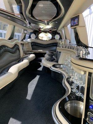 Inside of Cadilac escalate 14 passenger