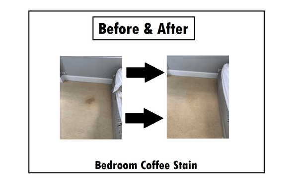 Bedroom Coffee Stain before and after