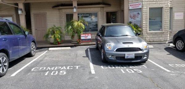 2 assigned parkings for PBH customers in front of our office.