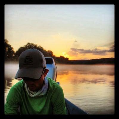 Guide Chad Johnson in his office on The White River. Evening hopper float.