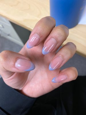 Full Acryllic set w/tips and gel polish french