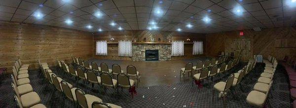 Our Fireplace room. Rehearsal dinner, Wedding Ceremony, birthday, anniversary parties & business meetings to name a few.