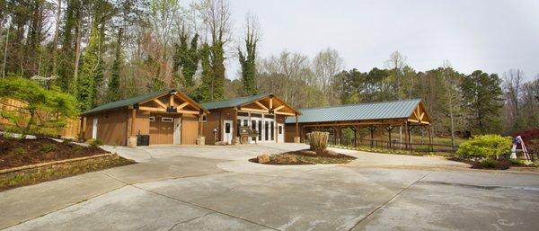 All three buildings side view.