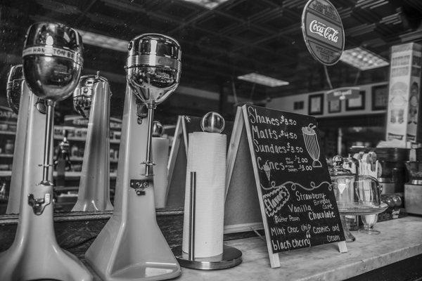 Sweet treats offered at the Soda Fountain that has been a part of the pharmacy since the 1930s