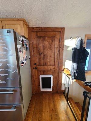 We installed a dog door for this homeowners new dog.